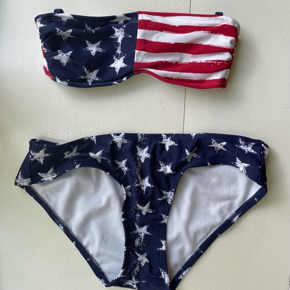 American Flag Xhilaration Bikini Set